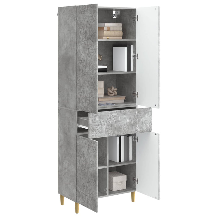 Set de Dulapuri 2 pcs Gri Beton Lemn prelucrat WALTI