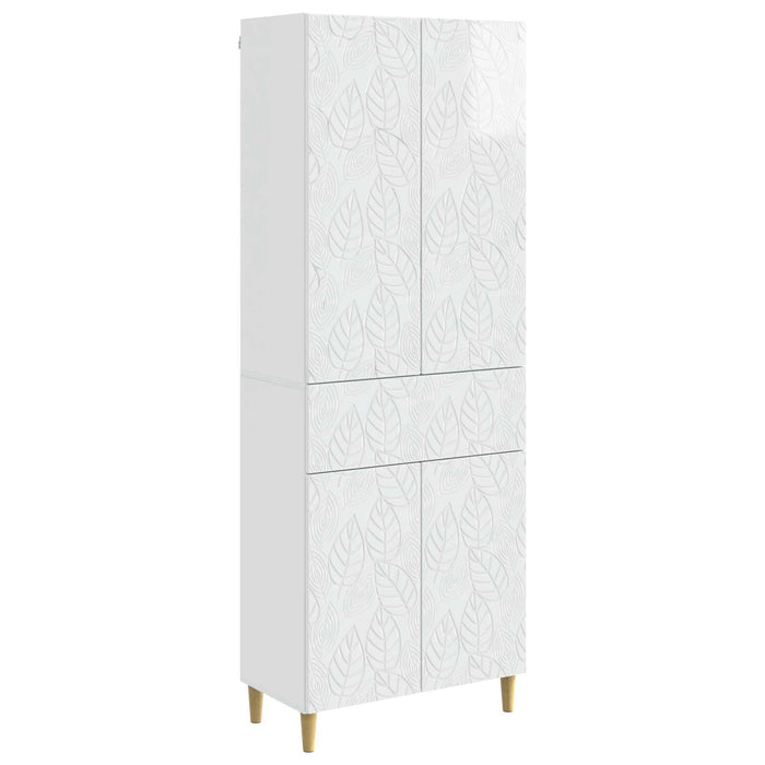 Set de Dulapuri 2 pcs Alb foarte lucios Lemn prelucrat WALTI
