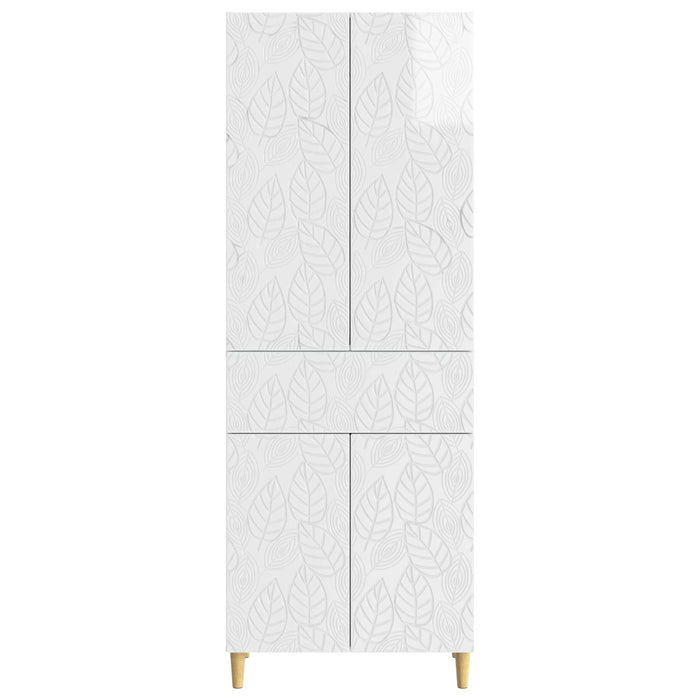 Set de Dulapuri 2 pcs Alb foarte lucios Lemn prelucrat WALTI