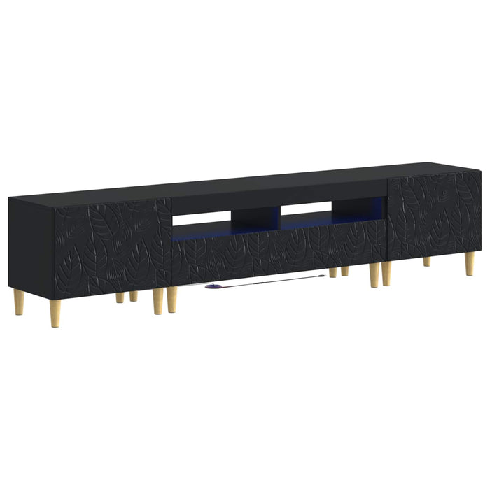 Dulap TV LED cu 5 piese Negru Lemn prelucrat WALTI