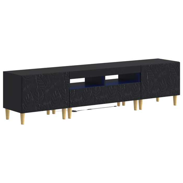 Dulap TV LED cu 5 piese Negru Lemn prelucrat WALTI