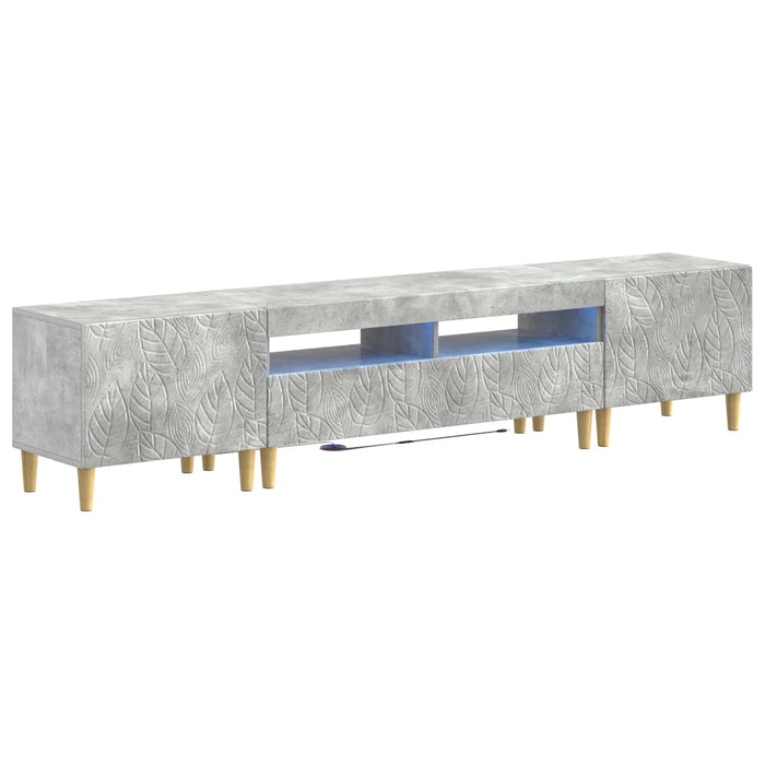 Dulap TV LED cu 5 piese Gri Beton Lemn prelucrat WALTI