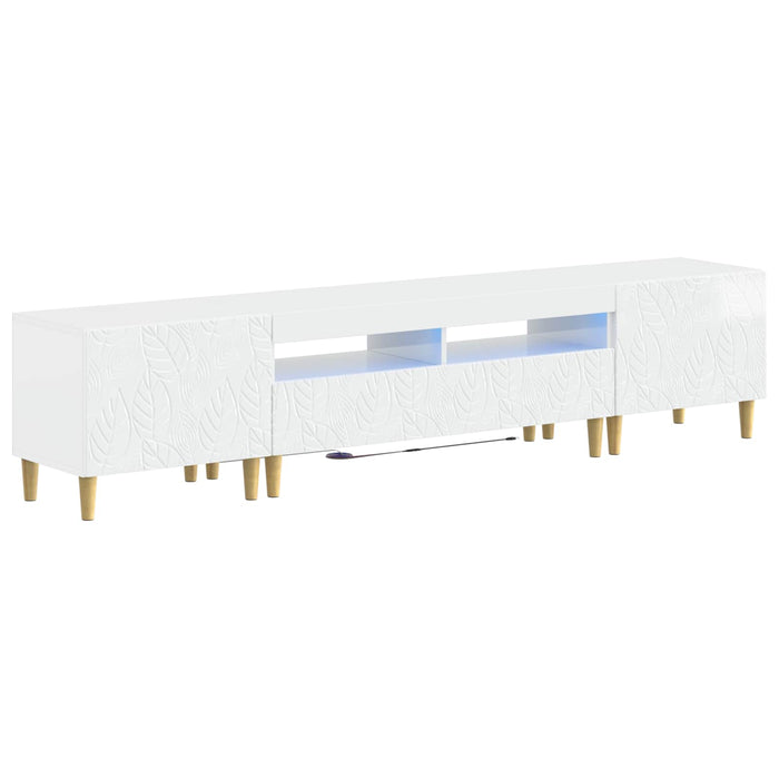 Dulap TV LED cu 5 piese Alb foarte lucios Lemn prelucrat WALTI
