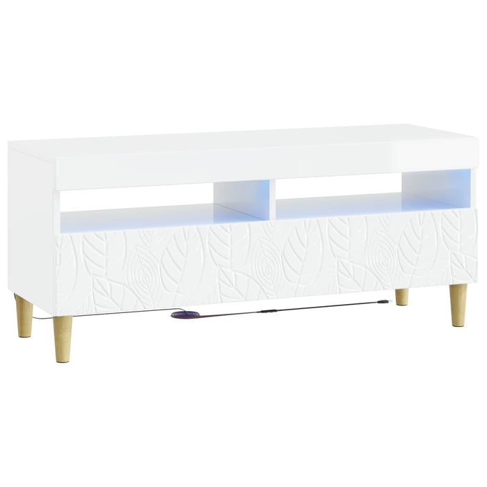 Dulap TV LED cu 5 piese Alb foarte lucios Lemn prelucrat WALTI