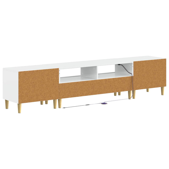 Dulap TV LED cu 5 piese Alb foarte lucios Lemn prelucrat WALTI