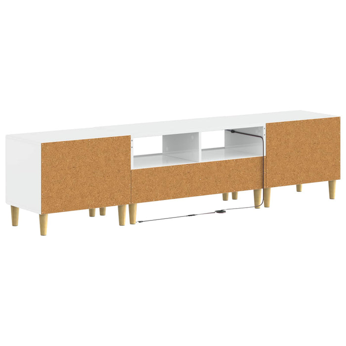 Dulap TV LED cu 5 piese Alb foarte lucios Lemn prelucrat WALTI