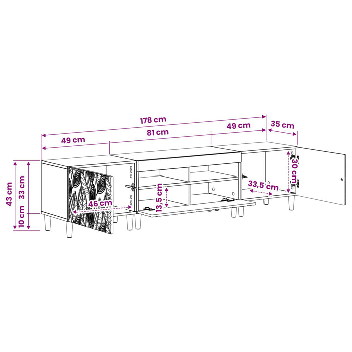 Dulap TV LED cu 5 piese Alb foarte lucios Lemn prelucrat WALTI