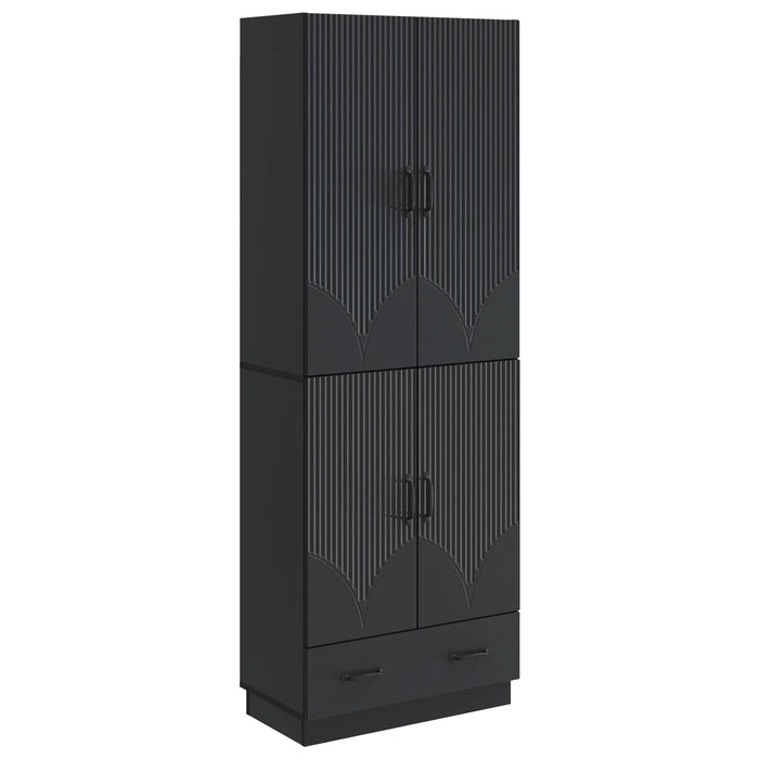 Set de Dulapuri 2 pcs Negru Lemn prelucrat WALTI