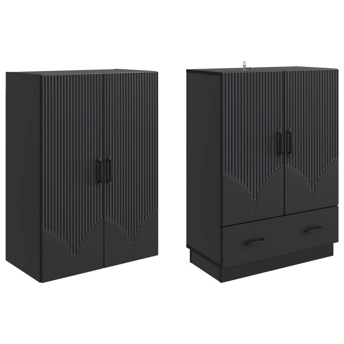 Set de Dulapuri 2 pcs Negru Lemn prelucrat WALTI