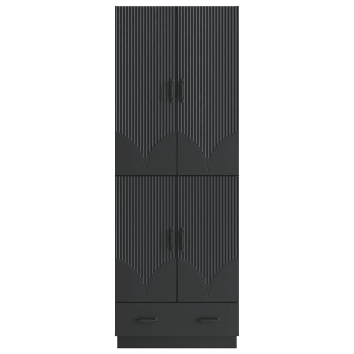 Set de Dulapuri 2 pcs Negru Lemn prelucrat WALTI
