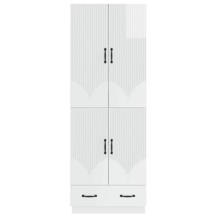 Set de Dulapuri 2 pcs Alb foarte lucios Lemn prelucrat WALTI