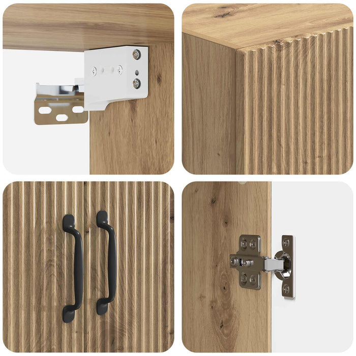 Set de Dulapuri 2 pcs Stejar Artizanal Lemn prelucrat WALTI