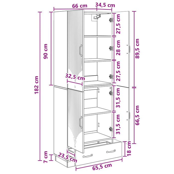 Set de Dulapuri 2 pcs Stejar Artizanal Lemn prelucrat WALTI