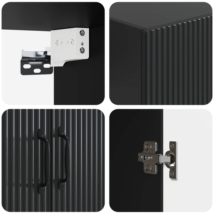 Set de Dulapuri 2 pcs Negru Lemn prelucrat WALTI