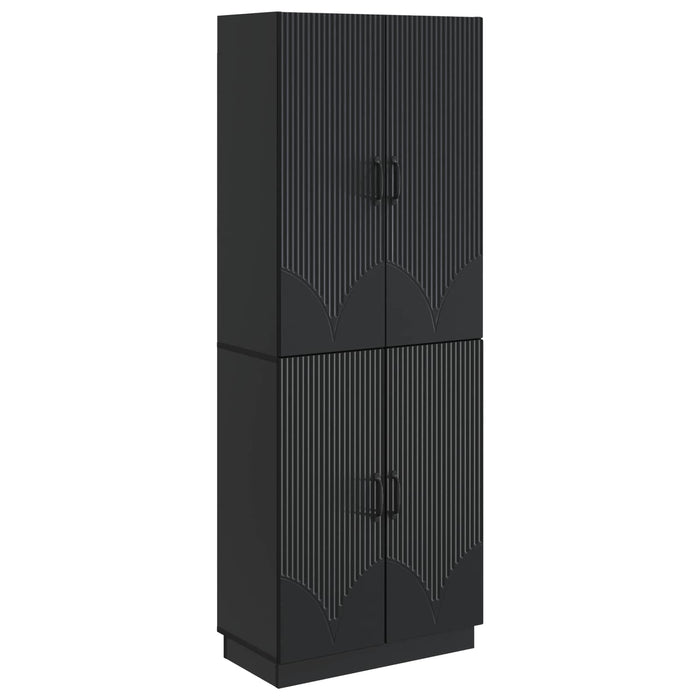 Set de Dulapuri 2 pcs Negru Lemn prelucrat WALTI