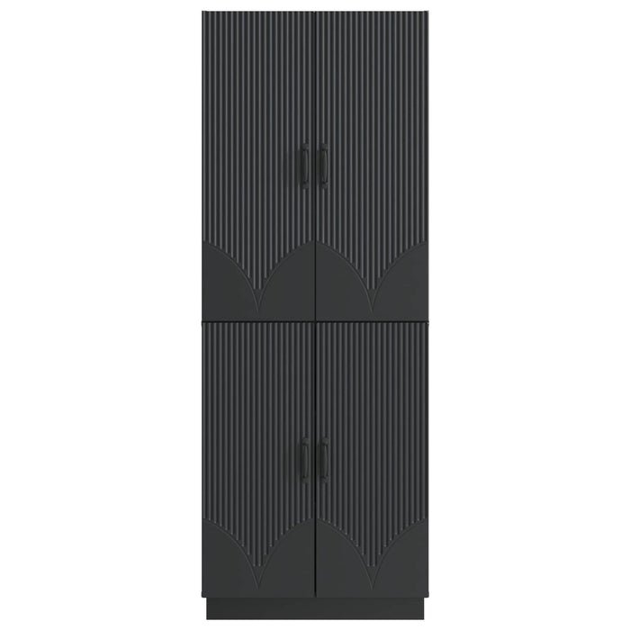 Set de Dulapuri 2 pcs Negru Lemn prelucrat WALTI
