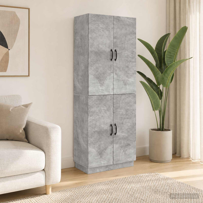 Set de Dulapuri 2 pcs Gri Beton Lemn prelucrat - WALTI WALTI