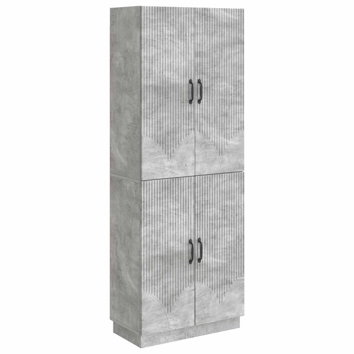 Set de Dulapuri 2 pcs Gri Beton Lemn prelucrat WALTI