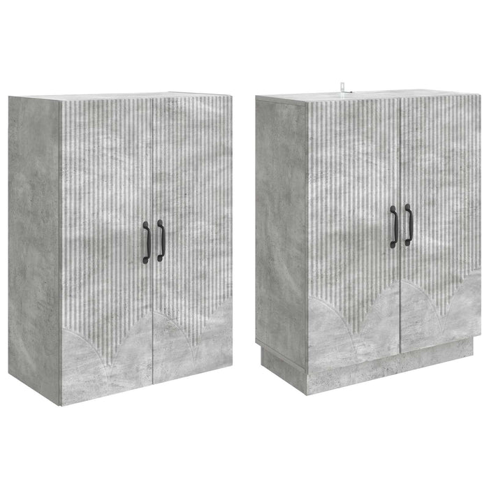 Set de Dulapuri 2 pcs Gri Beton Lemn prelucrat WALTI