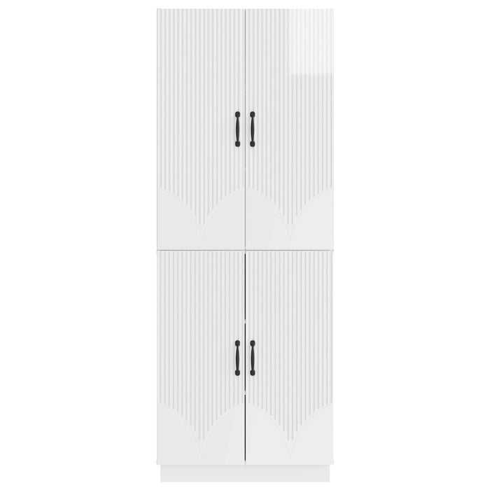 Set de Dulapuri 2 pcs Alb foarte lucios Lemn prelucrat WALTI