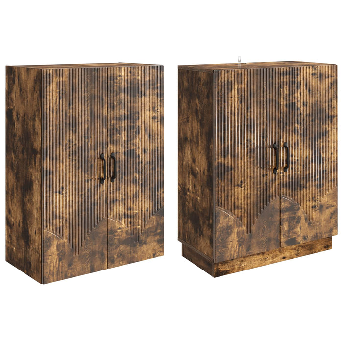 Set de Dulapuri 2 pcs Stejar fumuriu Lemn prelucrat WALTI