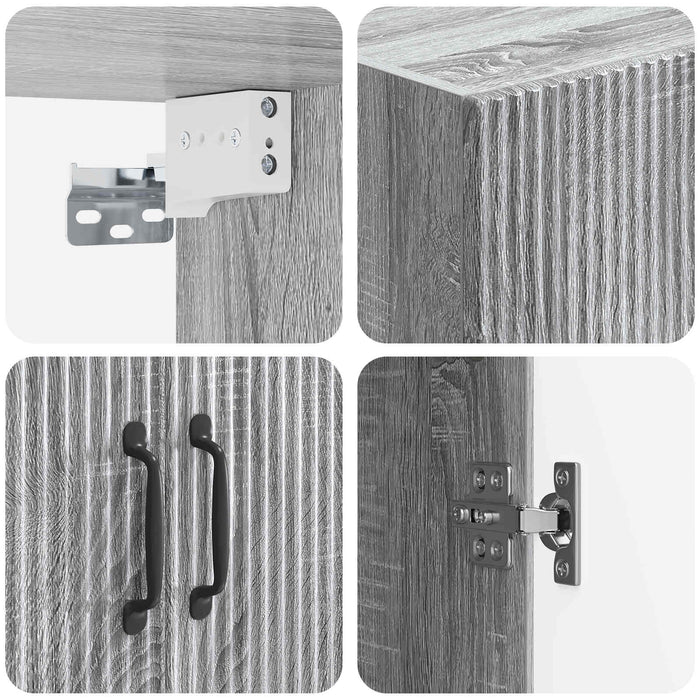 Set de Dulapuri 2 pcs Sonoma gri Lemn prelucrat WALTI