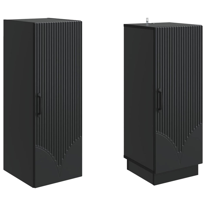 Set de Dulapuri 2 pcs Negru Lemn prelucrat WALTI