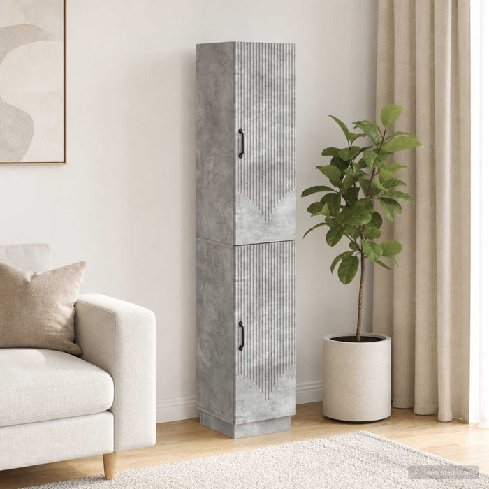 Set de Dulapuri 2 pcs Gri Beton Lemn prelucrat - WALTI WALTI