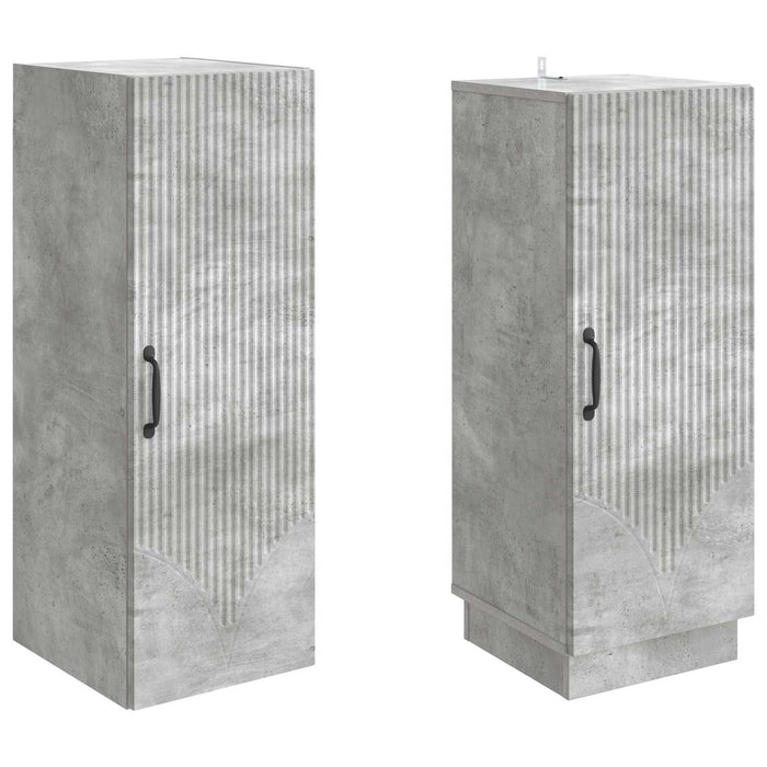 Set de Dulapuri 2 pcs Gri Beton Lemn prelucrat WALTI
