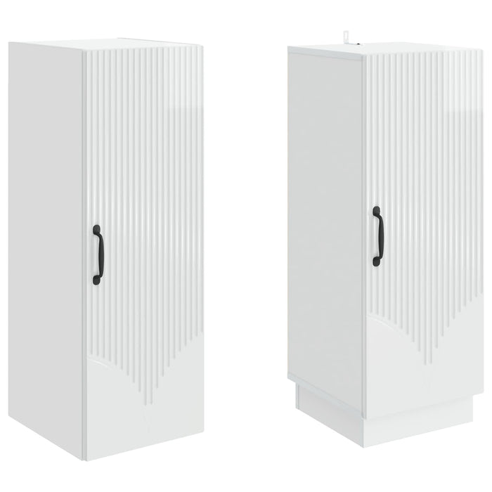 Set de Dulapuri 2 pcs Alb foarte lucios Lemn prelucrat WALTI