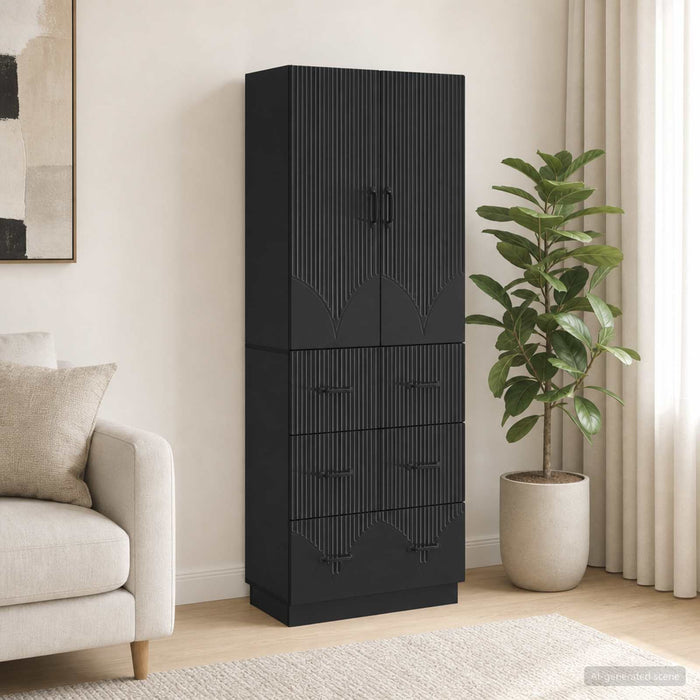 Set de Dulapuri 2 pcs Negru 66 x 34,5 x 87 cm Lemn prelucrat - WALTI WALTI