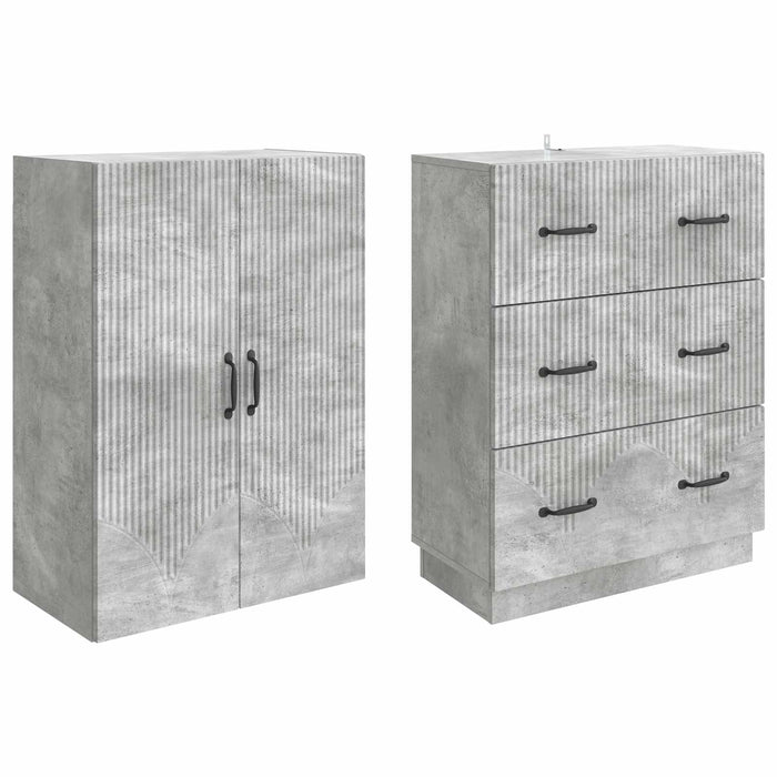Set de Dulapuri 2 pcs Gri Beton 66 x 34,5 x 87 cm - WALTI WALTI