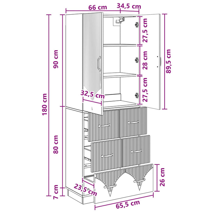 Set de Dulapuri 2 buc. 66 x 34,5 x 87 cm Lemn prelucrat WALTI