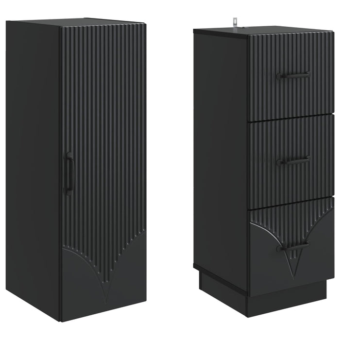 Set de Dulapuri 2 pcs Negru 33 x 34,5 x 87 cm Lemn prelucrat - WALTI WALTI