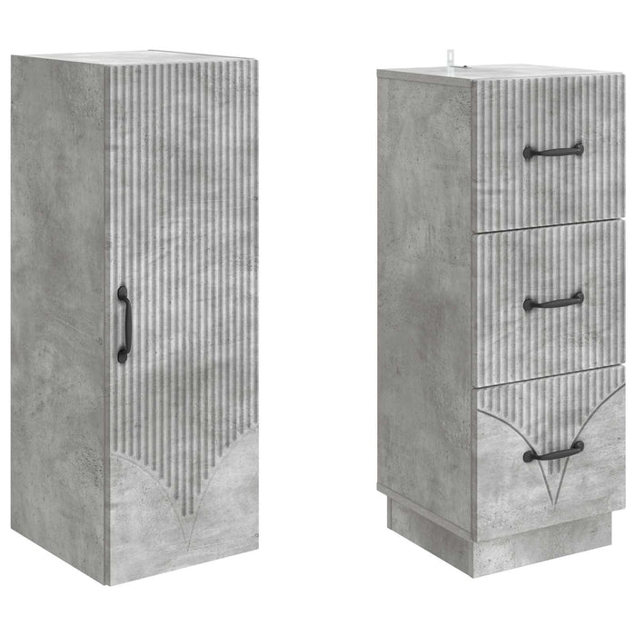 Set de Dulapuri 2 pcs Gri Beton 33 x 34,5 x 87 cm - WALTI WALTI