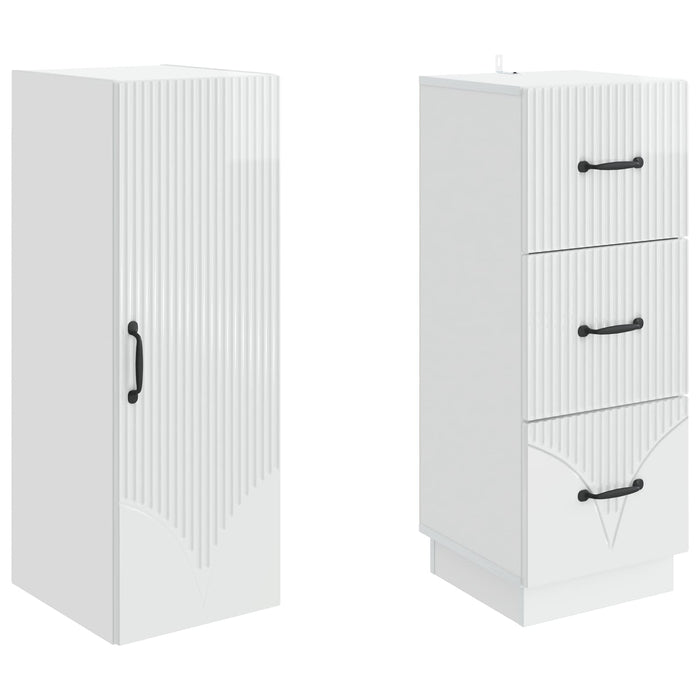 Set de Dulapuri 2 pcs Alb foarte lucios 33 x 34,5 x 87 cm - WALTI WALTI