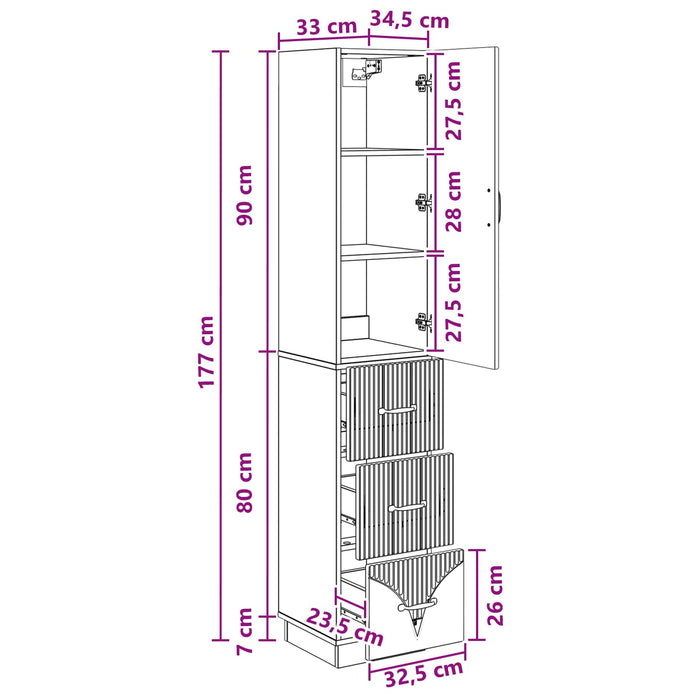 Set de Dulapuri 2 pcs Alb foarte lucios 33 x 34,5 x 87 cm - WALTI WALTI