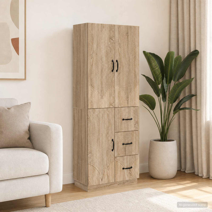 Set de Dulapuri 2 pcs Stejar Sonoma Lemn prelucrat - WALTI WALTI