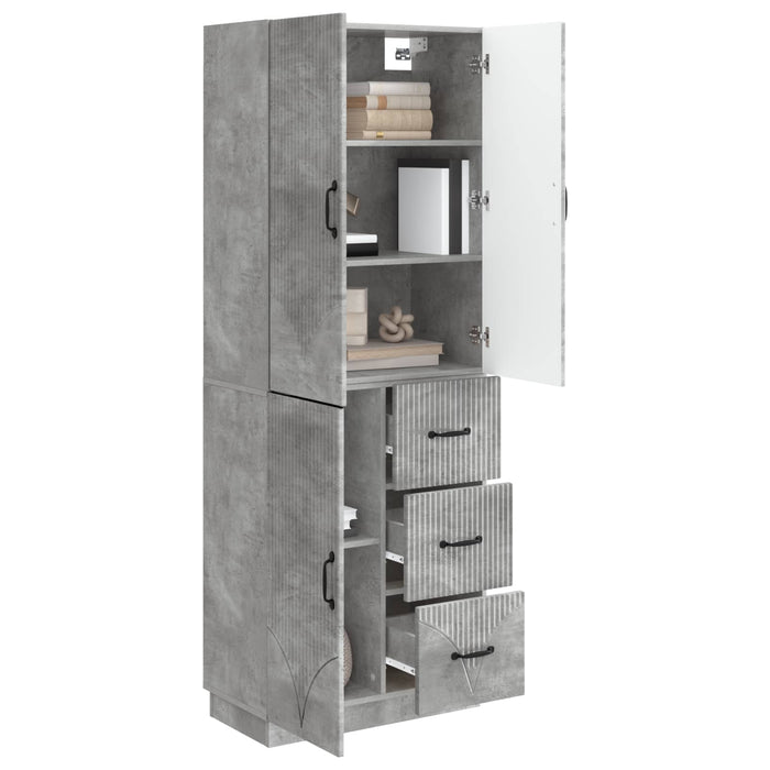 Set de Dulapuri 2 pcs Gri Beton Lemn prelucrat WALTI
