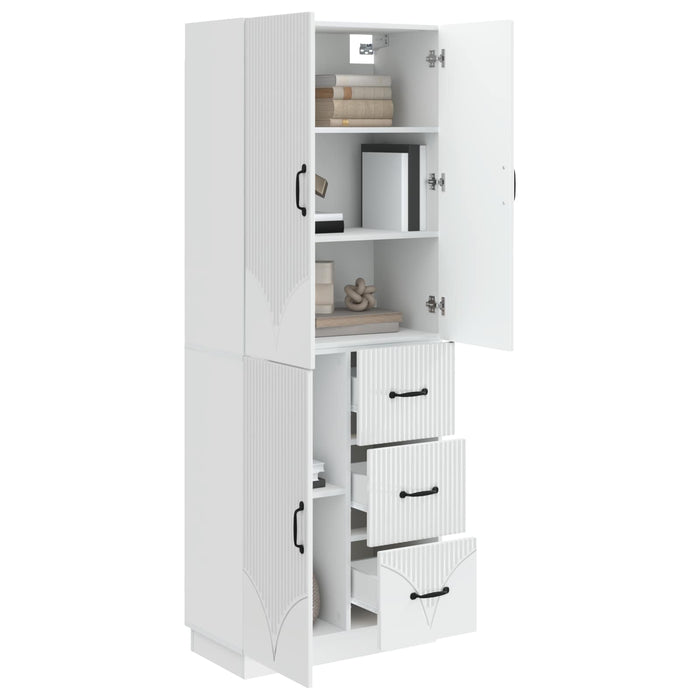 Set de Dulapuri 2 pcs Alb foarte lucios Lemn prelucrat WALTI