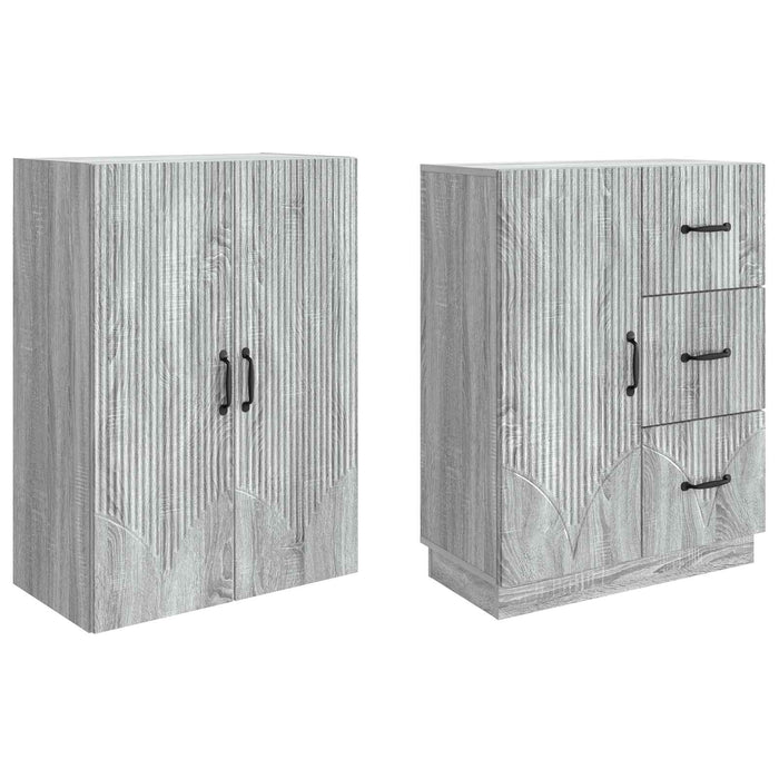 Set de Dulapuri 2 pcs Sonoma gri Lemn prelucrat WALTI