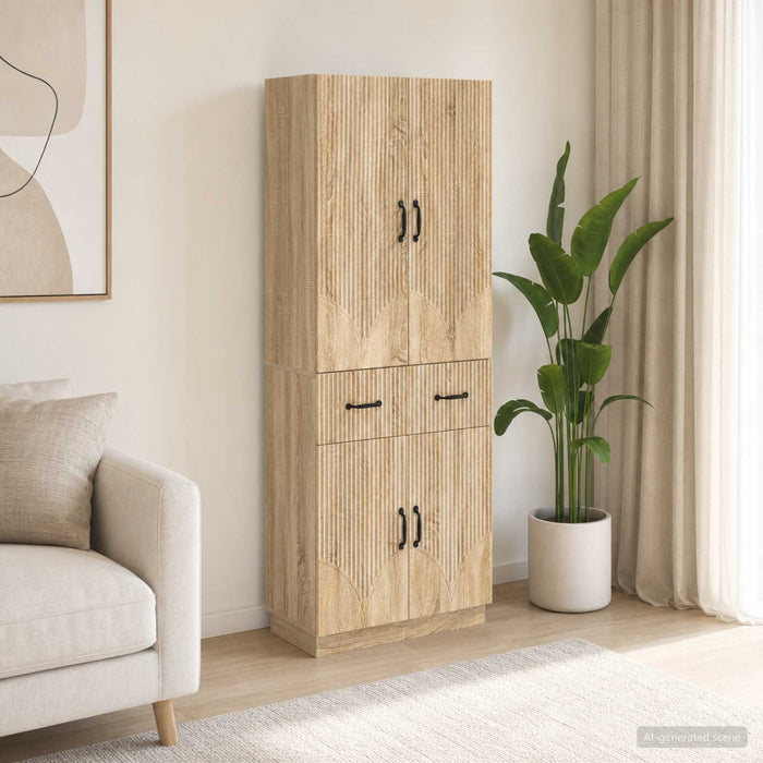 Set de Dulapuri 2 pcs Stejar Sonoma Lemn prelucrat - WALTI WALTI
