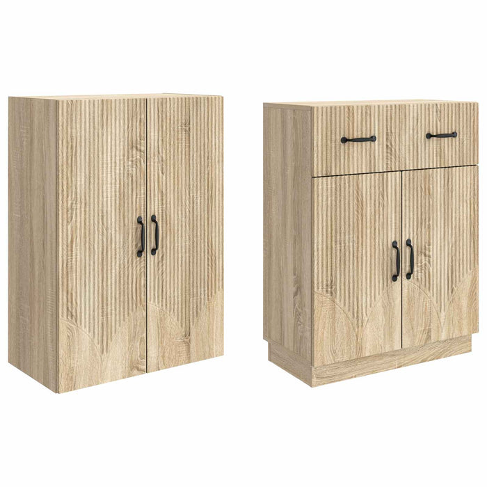 Set de Dulapuri 2 pcs Stejar Sonoma Lemn prelucrat WALTI