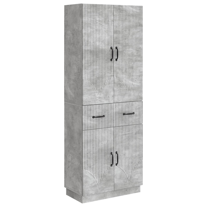 Set de Dulapuri 2 pcs Gri Beton Lemn prelucrat WALTI