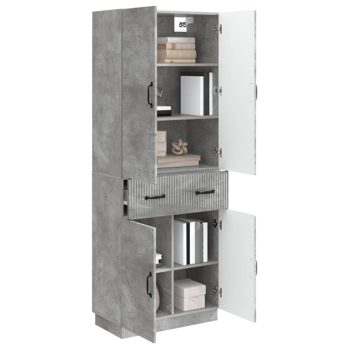 Set de Dulapuri 2 pcs Gri Beton Lemn prelucrat WALTI