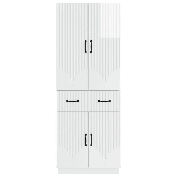 Set de Dulapuri 2 pcs Alb foarte lucios Lemn prelucrat WALTI