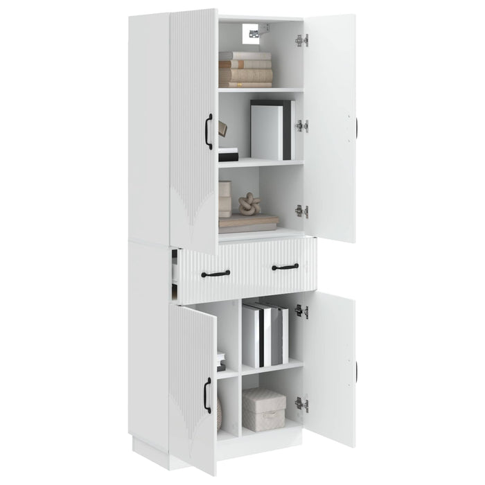 Set de Dulapuri 2 pcs Alb foarte lucios Lemn prelucrat WALTI