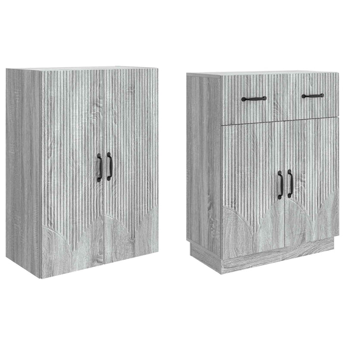 Set de Dulapuri 2 pcs Sonoma gri Lemn prelucrat WALTI