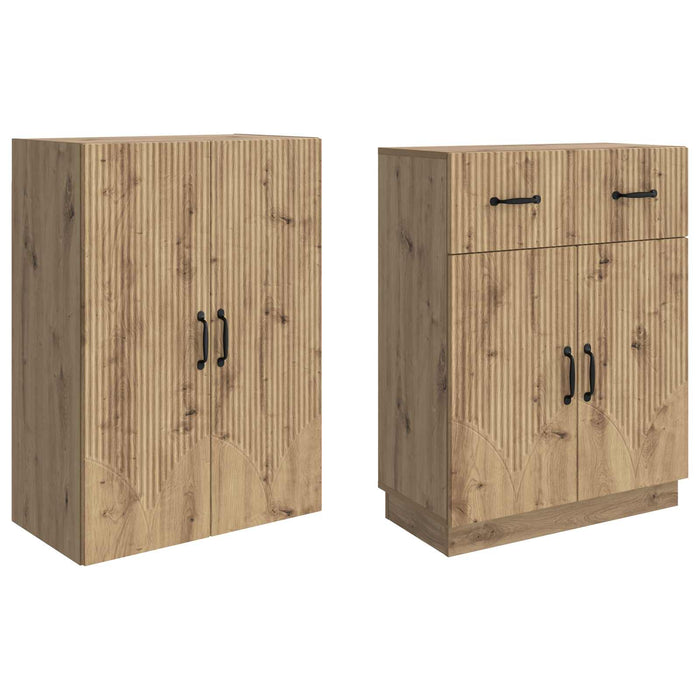 Set de Dulapuri 2 pcs Stejar Artizanal Lemn prelucrat WALTI