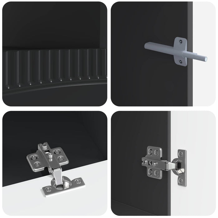 Dulap TV LED cu 5 piese Negru Lemn prelucrat WALTI